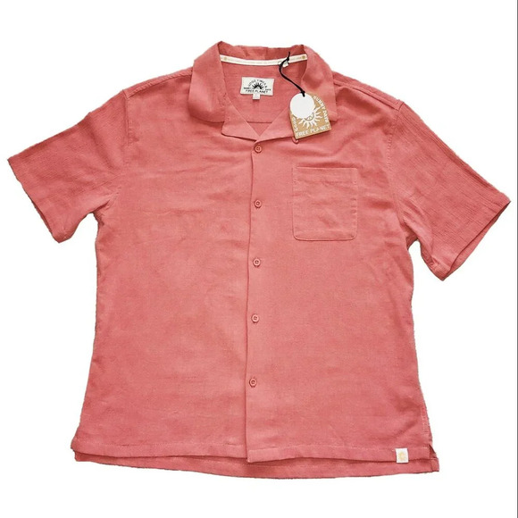🌞 Free Planet Men’s Casual Button-Down Shirt – Size Large, Slate Rose, NWT - Picture 1 of 6